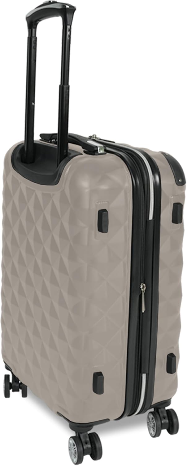 REACTION Diamond Tower Collection Lightweight Hardside Expandable 8-Wheel Spinner Travel Luggage, Rose Gold, 20-Inch Carry On