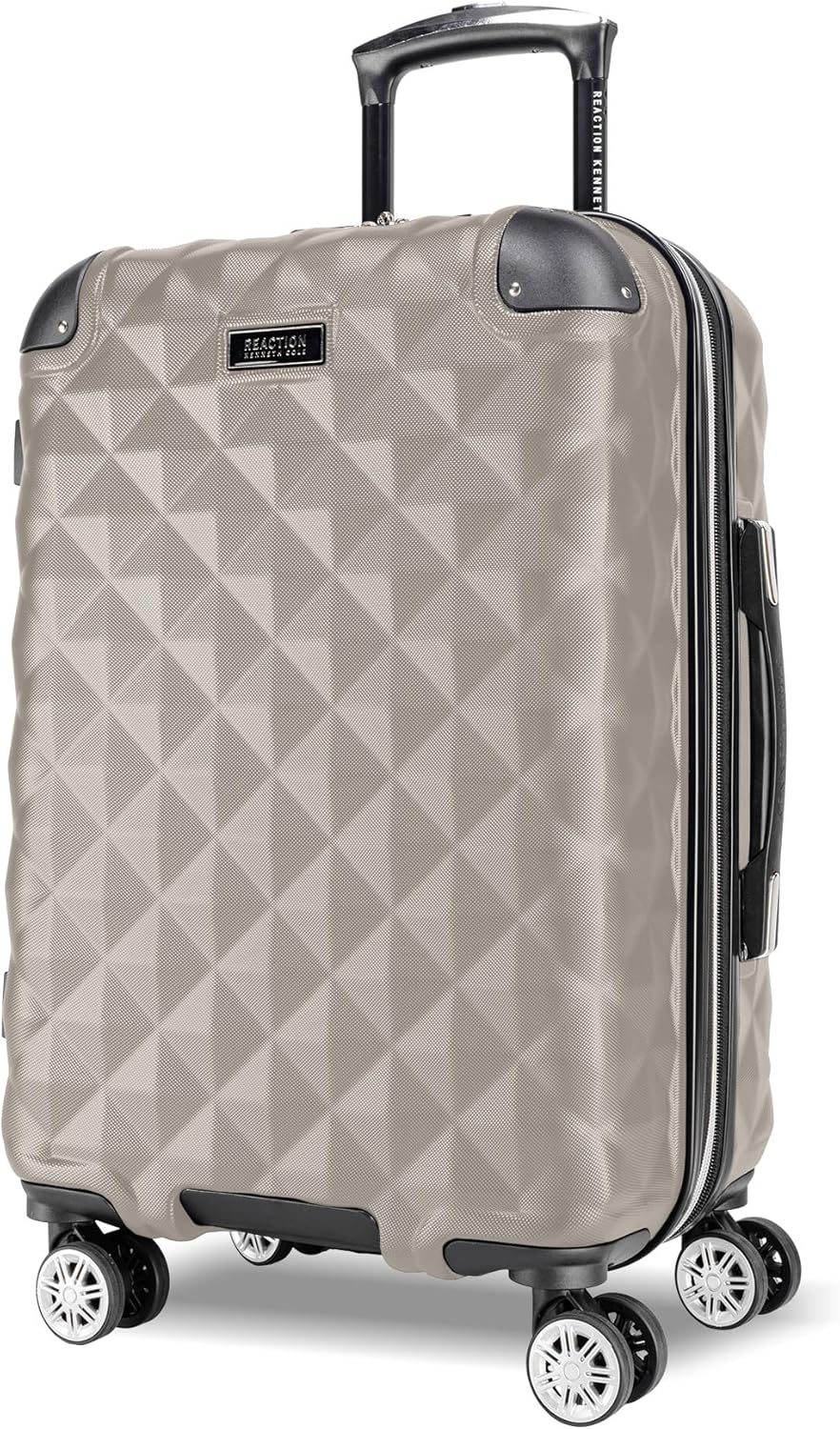 REACTION Diamond Tower Collection Lightweight Hardside Expandable 8-Wheel Spinner Travel Luggage, Rose Gold, 20-Inch Carry On