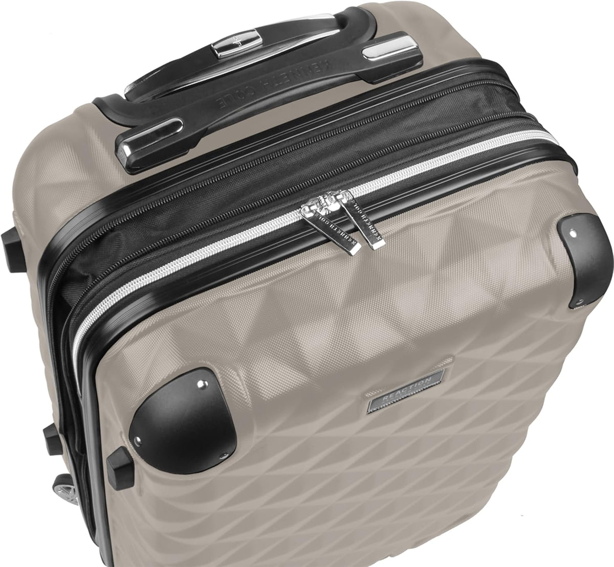 REACTION Diamond Tower Collection Lightweight Hardside Expandable 8-Wheel Spinner Travel Luggage, Rose Gold, 20-Inch Carry On