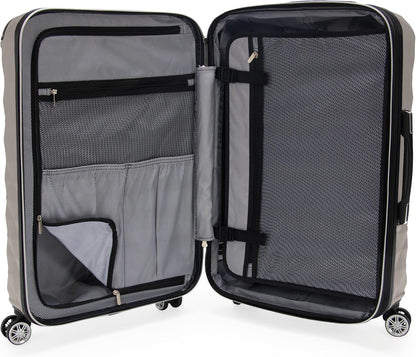 REACTION Diamond Tower Collection Lightweight Hardside Expandable 8-Wheel Spinner Travel Luggage, Rose Gold, 20-Inch Carry On