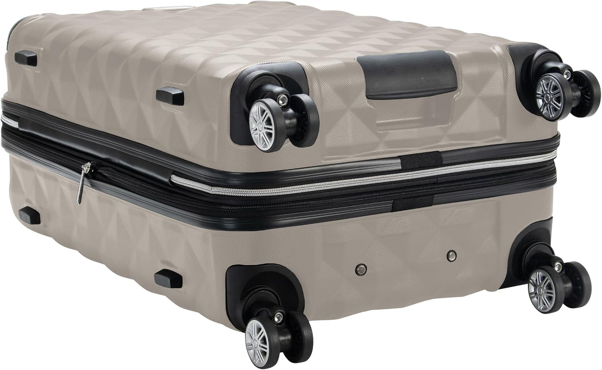 REACTION Diamond Tower Collection Lightweight Hardside Expandable 8-Wheel Spinner Travel Luggage, Rose Gold, 20-Inch Carry On