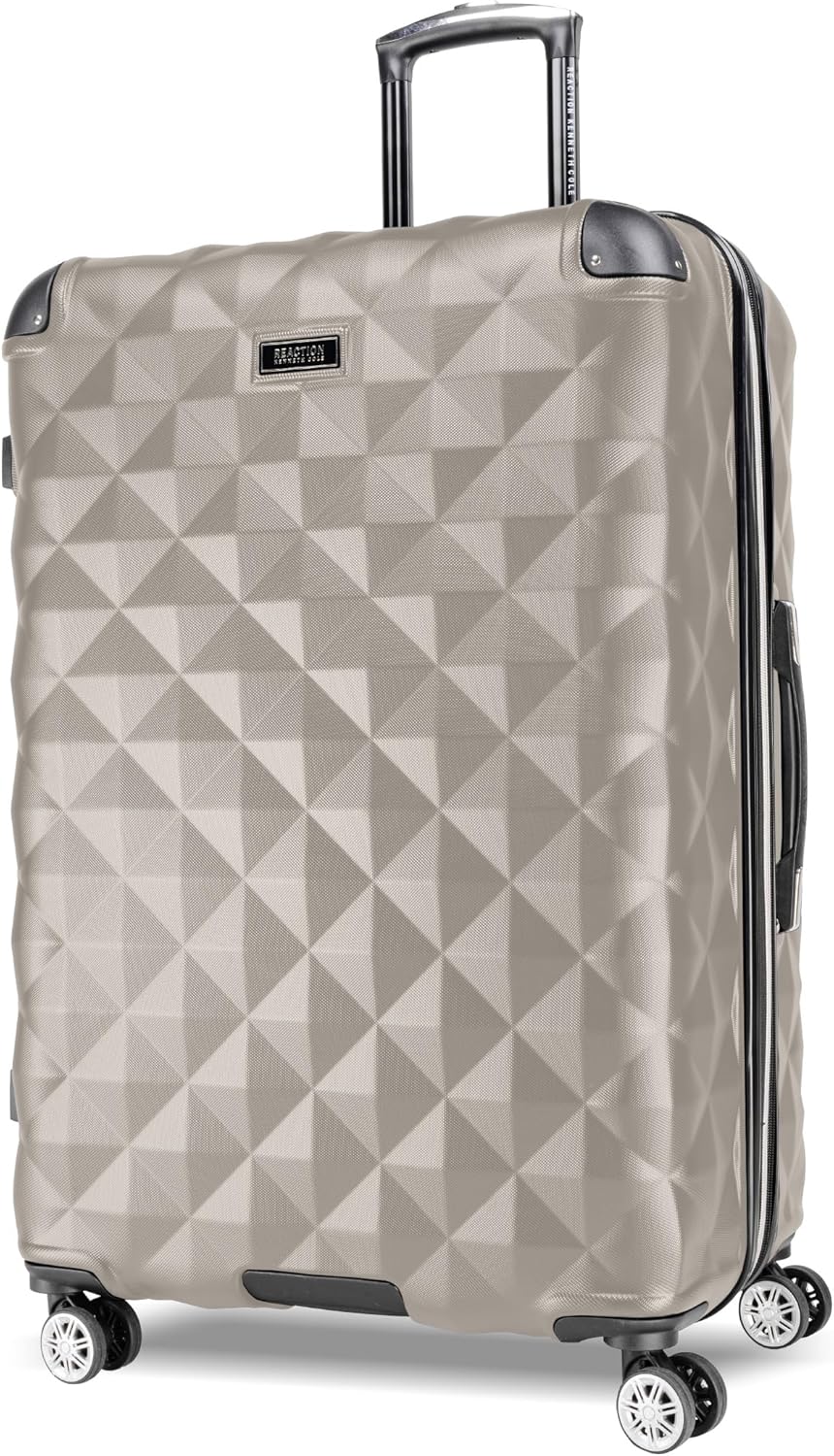 REACTION Diamond Tower Collection Lightweight Hardside Expandable 8-Wheel Spinner Travel Luggage, Rose Gold, 20-Inch Carry On