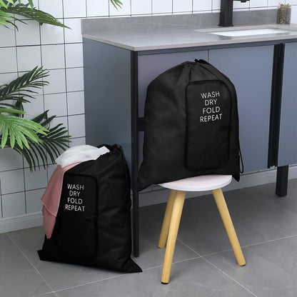 2 Pcs Travel Laundry Bag Washable Dirty Clothes Bag with Drawstring and Zipper for Suitcase, 22 x 18 Inch (Pink, Gray,Bubble)