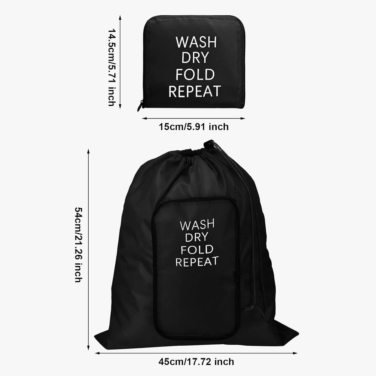 2 Pcs Travel Laundry Bag Washable Dirty Clothes Bag with Drawstring and Zipper for Suitcase, 22 x 18 Inch (Pink, Gray,Bubble)