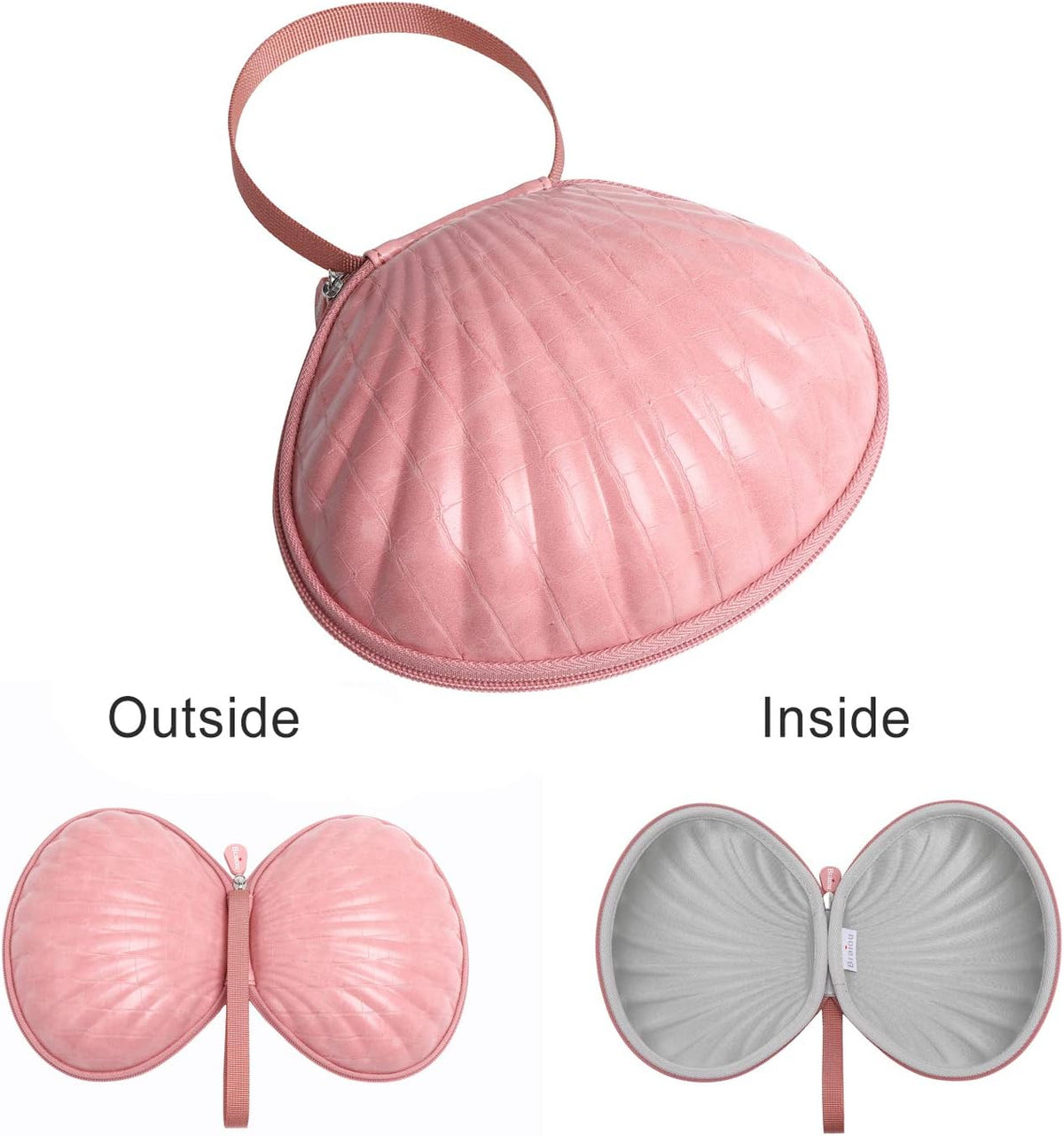 Hard Travel Case for Silicone Bras [A-C Cup] Premium Nubra Organizer Portable Lingerie Underwear Storage Bag (Brown Plaid)
