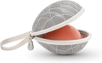 Hard Travel Case for Silicone Bras [A-C Cup] Premium Nubra Organizer Portable Lingerie Underwear Storage Bag (Brown Plaid)