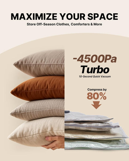 Vacuum Seal Bags for Clothing Travel with Rechargeable Cordless Pump, 20 Pack Space Saver Vacuum Storage Bags, Travel Vacuum Compression Bags Set for Luggage Clothes Bedding Blanket