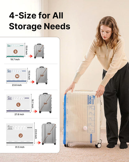 Vacuum Seal Bags for Clothing Travel with Rechargeable Cordless Pump, 20 Pack Space Saver Vacuum Storage Bags, Travel Vacuum Compression Bags Set for Luggage Clothes Bedding Blanket