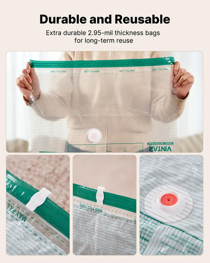 Vacuum Seal Bags for Clothing Travel with Rechargeable Cordless Pump, 20 Pack Space Saver Vacuum Storage Bags, Travel Vacuum Compression Bags Set for Luggage Clothes Bedding Blanket