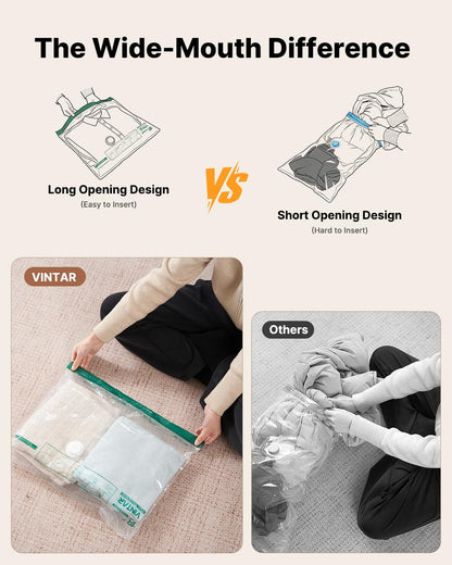 Vacuum Seal Bags for Clothing Travel with Rechargeable Cordless Pump, 20 Pack Space Saver Vacuum Storage Bags, Travel Vacuum Compression Bags Set for Luggage Clothes Bedding Blanket