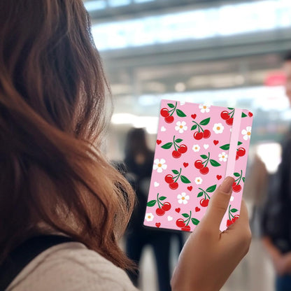 Pink Bow Ties Leather Passport Holder Cover Butteryfly Travel Wallet Passport Case with Credit Card Slots for Women Men Travelling Essentials for Flying