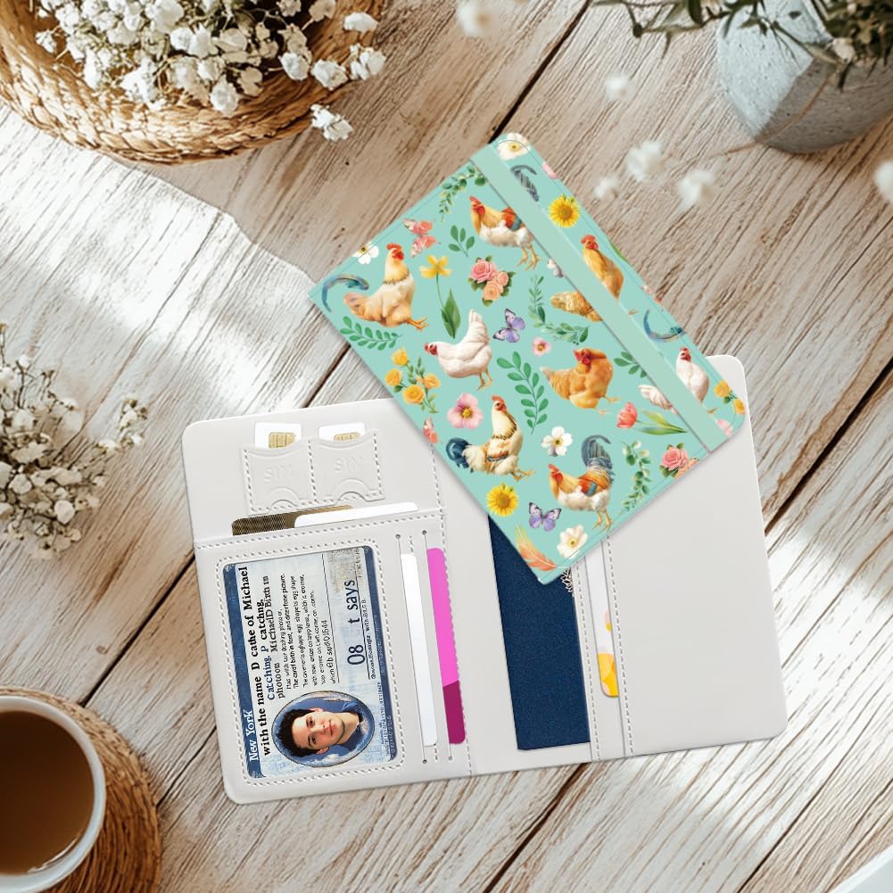 Pink Bow Ties Leather Passport Holder Cover Butteryfly Travel Wallet Passport Case with Credit Card Slots for Women Men Travelling Essentials for Flying