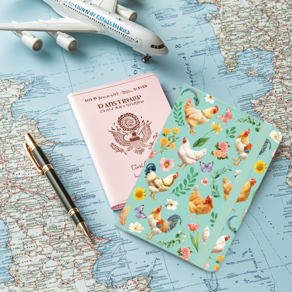 Pink Bow Ties Leather Passport Holder Cover Butteryfly Travel Wallet Passport Case with Credit Card Slots for Women Men Travelling Essentials for Flying