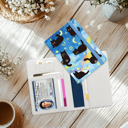 Pink Bow Ties Leather Passport Holder Cover Butteryfly Travel Wallet Passport Case with Credit Card Slots for Women Men Travelling Essentials for Flying