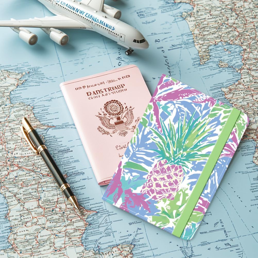 Pink Bow Ties Leather Passport Holder Cover Butteryfly Travel Wallet Passport Case with Credit Card Slots for Women Men Travelling Essentials for Flying