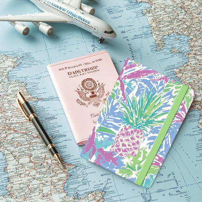 Pink Bow Ties Leather Passport Holder Cover Butteryfly Travel Wallet Passport Case with Credit Card Slots for Women Men Travelling Essentials for Flying
