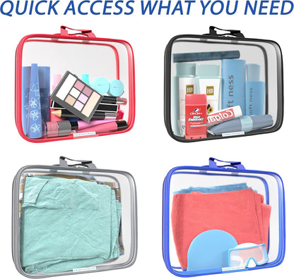Clear Compression Packing Cubes 3 Set - Bags for Travel - Luggage Cube Organizer - Blue