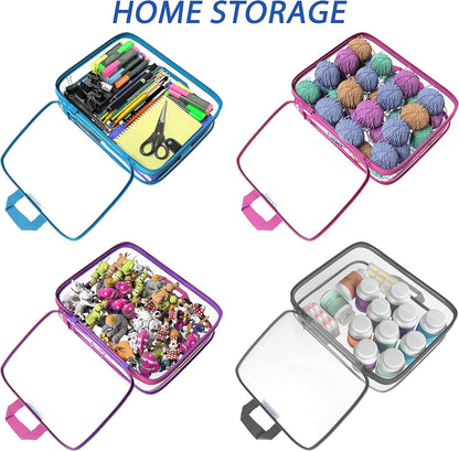 Clear Compression Packing Cubes 3 Set - Bags for Travel - Luggage Cube Organizer - Blue