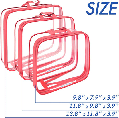 Clear Compression Packing Cubes 3 Set - Bags for Travel - Luggage Cube Organizer - Blue