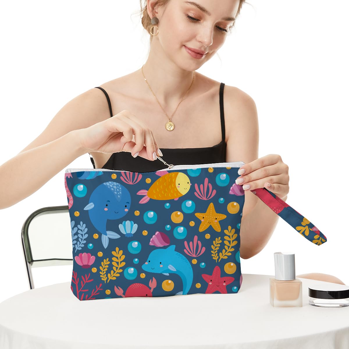 Wet Dry Bag – Waterproof Travel Bag, Large Zipper Pouch for Swimsuits, Diapers, Toiletries, Makeup for Women & Girls