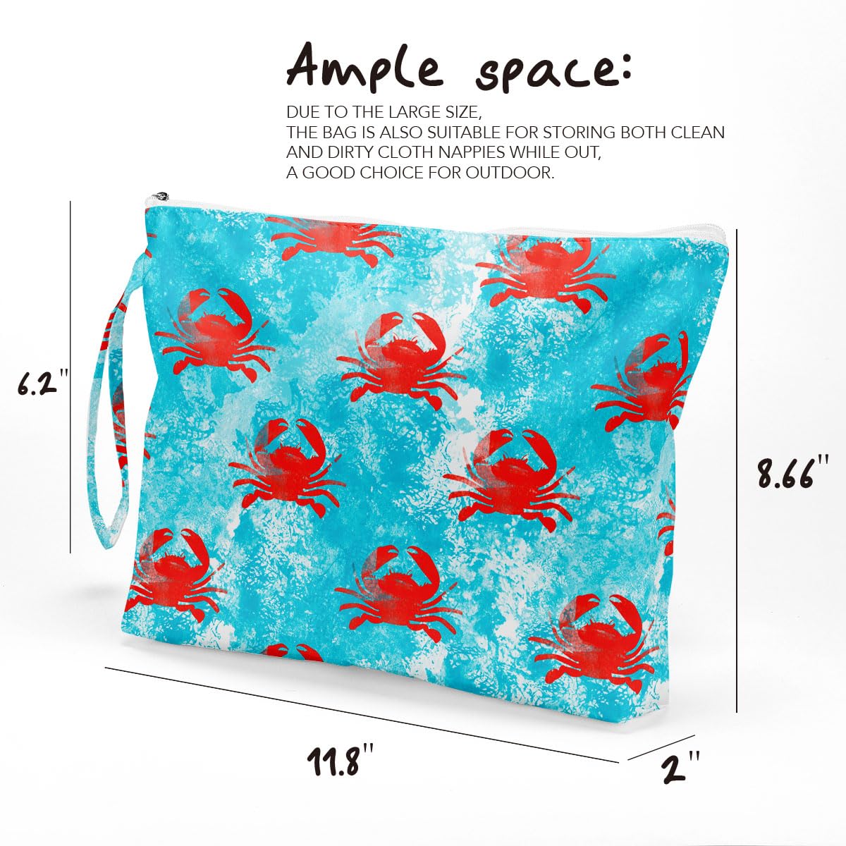 Wet Dry Bag – Waterproof Travel Bag, Large Zipper Pouch for Swimsuits, Diapers, Toiletries, Makeup for Women & Girls