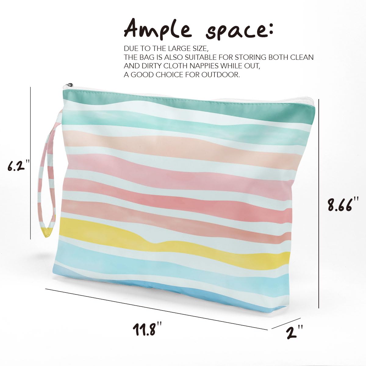 Wet Dry Bag – Waterproof Travel Bag, Large Zipper Pouch for Swimsuits, Diapers, Toiletries, Makeup for Women & Girls