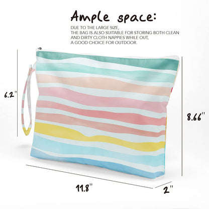 Wet Dry Bag – Waterproof Travel Bag, Large Zipper Pouch for Swimsuits, Diapers, Toiletries, Makeup for Women & Girls