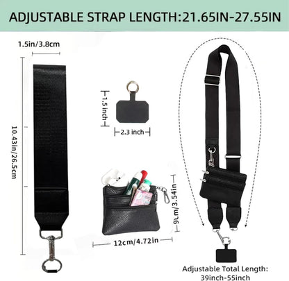 Crossbody Body Phone Holder for Women, New Phone Strap with Zippered Pouch, Adjustable Crossbody Strap