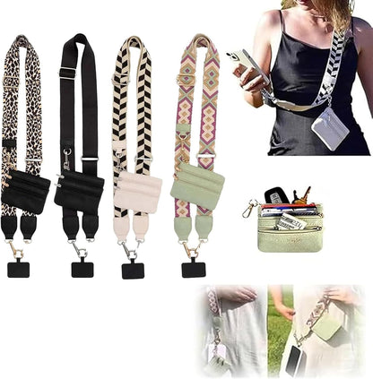 Crossbody Body Phone Holder for Women, New Phone Strap with Zippered Pouch, Adjustable Crossbody Strap