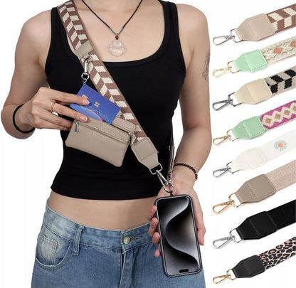 Crossbody Body Phone Holder for Women, New Phone Strap with Zippered Pouch, Adjustable Crossbody Strap