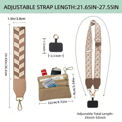 Crossbody Body Phone Holder for Women, New Phone Strap with Zippered Pouch, Adjustable Crossbody Strap