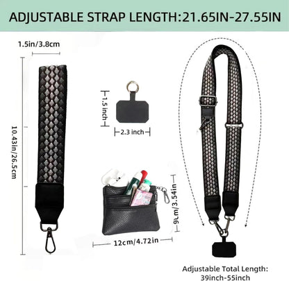 Crossbody Body Phone Holder for Women, New Phone Strap with Zippered Pouch, Adjustable Crossbody Strap