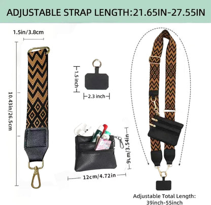 Crossbody Body Phone Holder for Women, New Phone Strap with Zippered Pouch, Adjustable Crossbody Strap