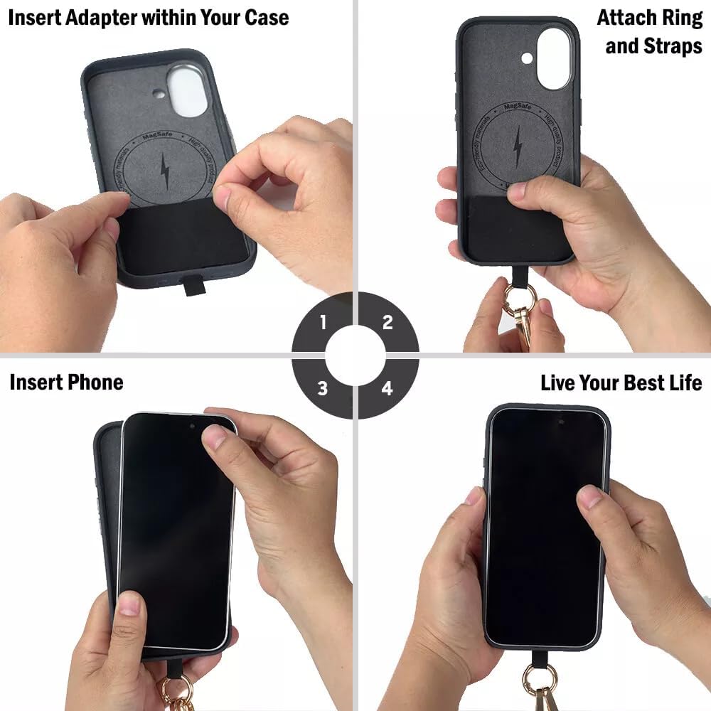 Crossbody Body Phone Holder for Women, New Phone Strap with Zippered Pouch, Adjustable Crossbody Strap
