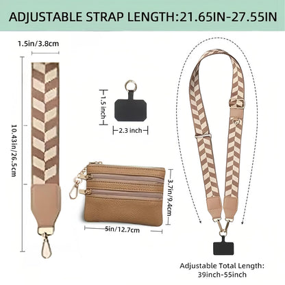 Crossbody Body Phone Holder for Women, New Phone Strap with Zippered Pouch, Adjustable Crossbody Strap