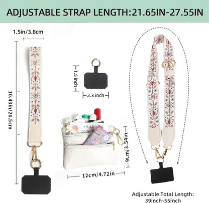Crossbody Body Phone Holder for Women, New Phone Strap with Zippered Pouch, Adjustable Crossbody Strap