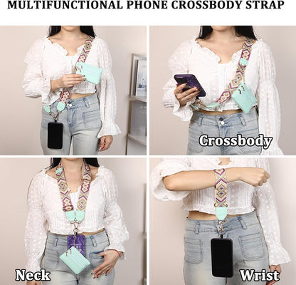 Crossbody Body Phone Holder for Women, New Phone Strap with Zippered Pouch, Adjustable Crossbody Strap