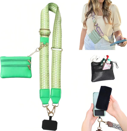 Crossbody Body Phone Holder for Women, New Phone Strap with Zippered Pouch, Adjustable Crossbody Strap