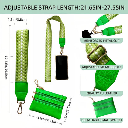 Crossbody Body Phone Holder for Women, New Phone Strap with Zippered Pouch, Adjustable Crossbody Strap