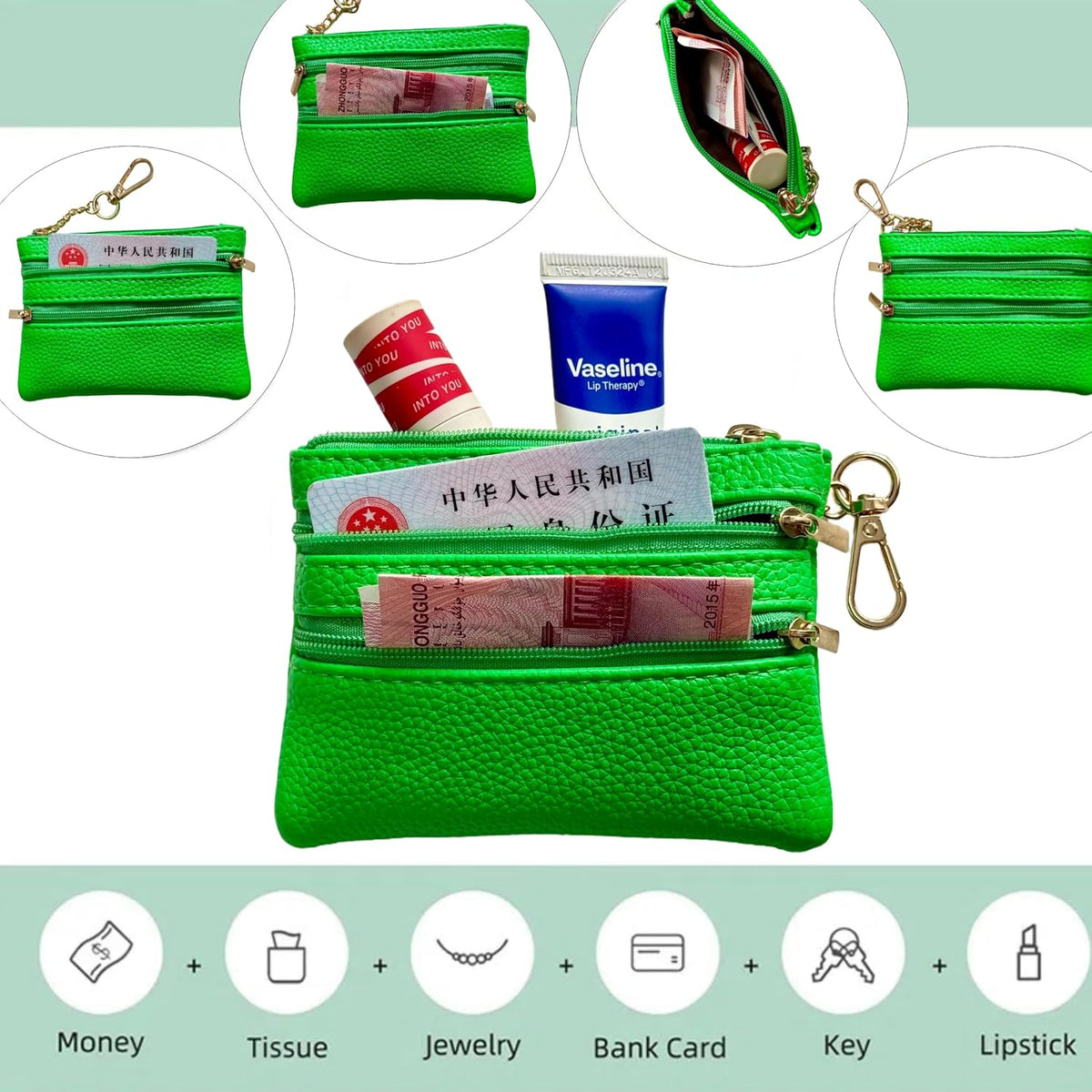 Crossbody Body Phone Holder for Women, New Phone Strap with Zippered Pouch, Adjustable Crossbody Strap