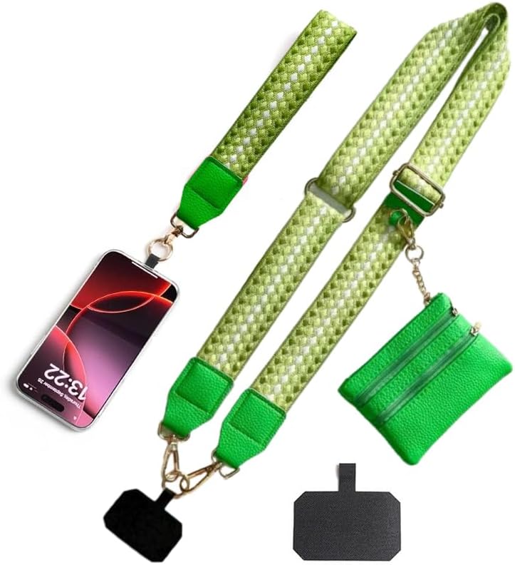 Crossbody Body Phone Holder for Women, New Phone Strap with Zippered Pouch, Adjustable Crossbody Strap