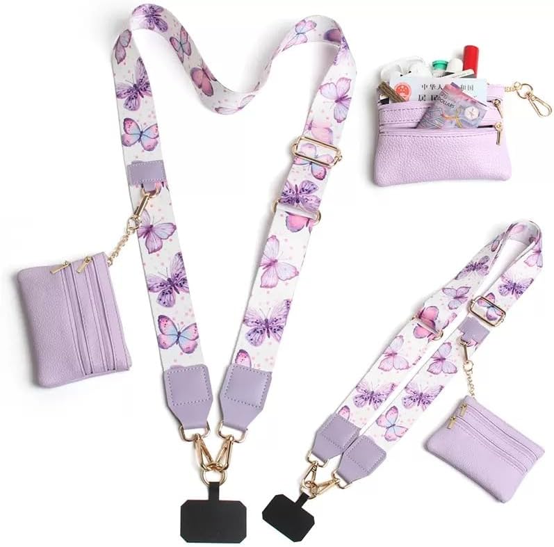 Crossbody Body Phone Holder for Women, New Phone Strap with Zippered Pouch, Adjustable Crossbody Strap