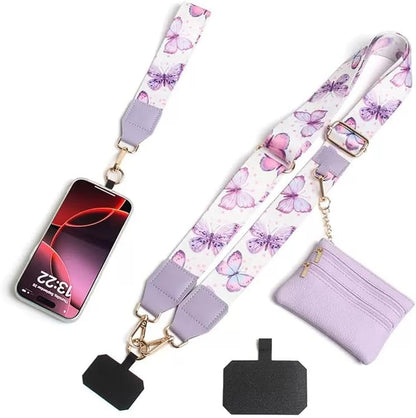 Crossbody Body Phone Holder for Women, New Phone Strap with Zippered Pouch, Adjustable Crossbody Strap