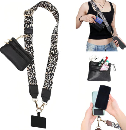 Crossbody Body Phone Holder for Women, New Phone Strap with Zippered Pouch, Adjustable Crossbody Strap
