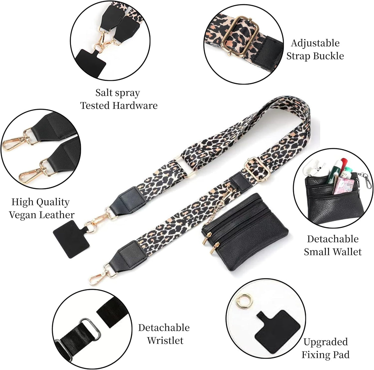 Crossbody Body Phone Holder for Women, New Phone Strap with Zippered Pouch, Adjustable Crossbody Strap