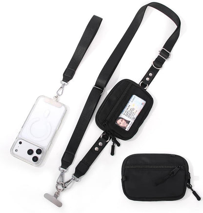 Crossbody Body Phone Holder for Women, New Phone Strap with Zippered Pouch, Adjustable Crossbody Strap