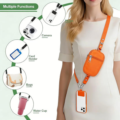 Crossbody Body Phone Holder for Women, New Phone Strap with Zippered Pouch, Adjustable Crossbody Strap