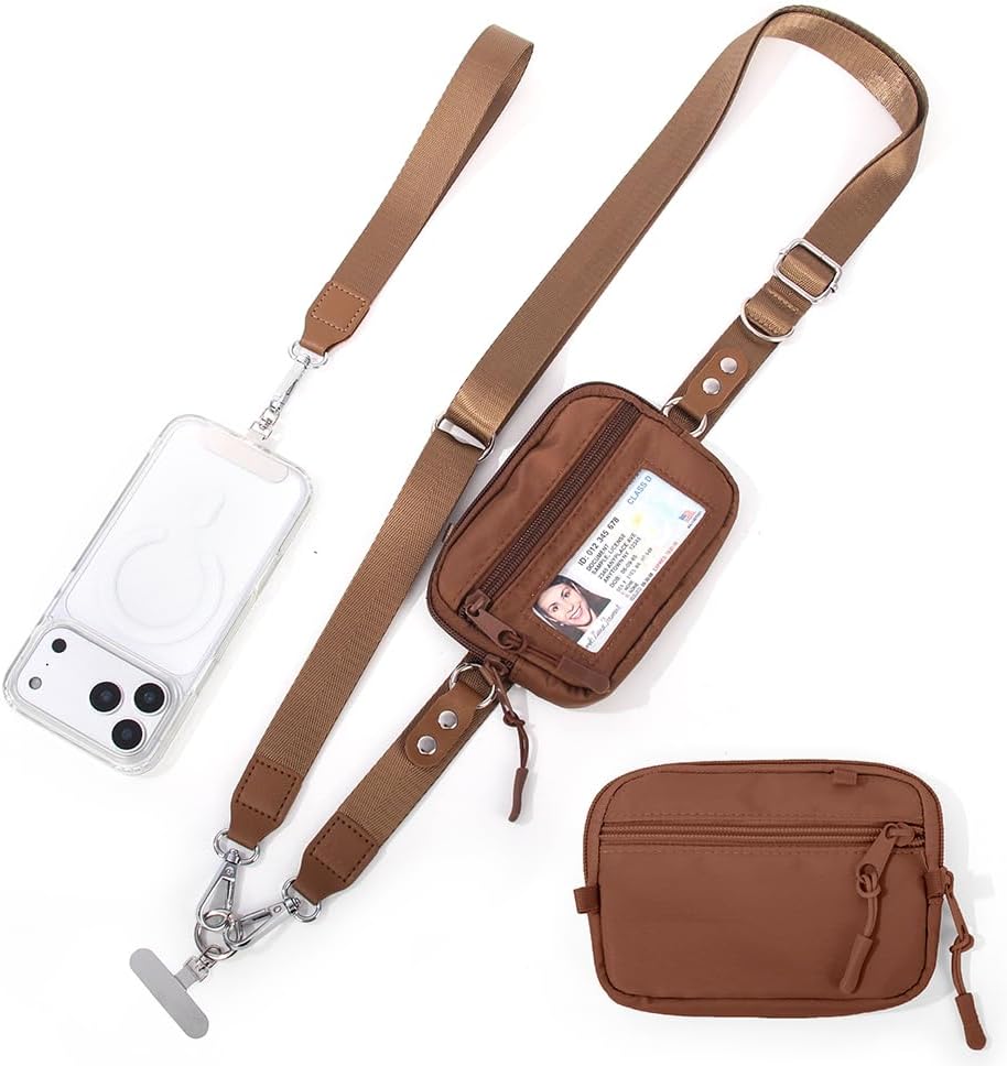 Crossbody Body Phone Holder for Women, New Phone Strap with Zippered Pouch, Adjustable Crossbody Strap