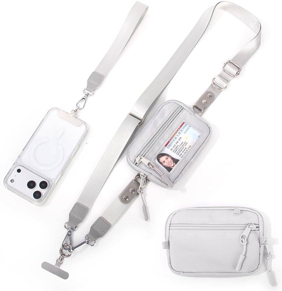 Crossbody Body Phone Holder for Women, New Phone Strap with Zippered Pouch, Adjustable Crossbody Strap