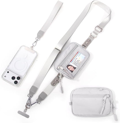 Crossbody Body Phone Holder for Women, New Phone Strap with Zippered Pouch, Adjustable Crossbody Strap
